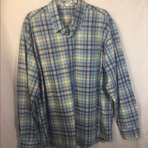 Long Sleeve Plaid Shirt, XL, Alan Flusser